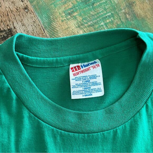 Vintage Sovereign Nation of Hawaii Graphic T Shirt Green Single Stitch Men's XL - Picture 5 of 7